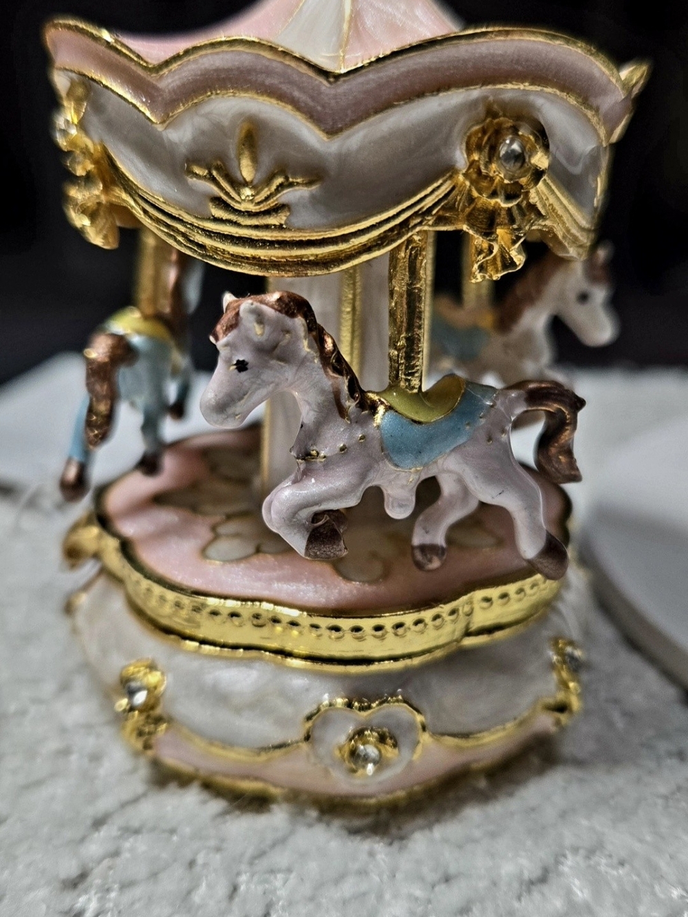 Beautiful Miniature Enameled 18th Century Royal French Empire Era Carousel NEW